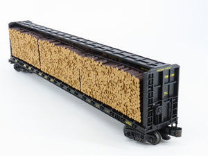O Gauge 3-Rail MTH 20-98211 CSX Center Beam Flat Car w/ Log Load #1221
