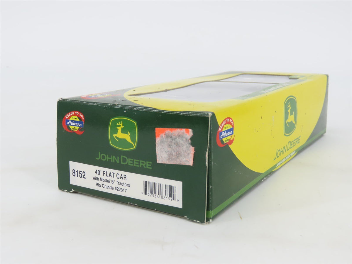 HO Athearn 8152 D&amp;RGW Rio Grande 40&#39; Flat Car #22317 w/ John Deere Tractors