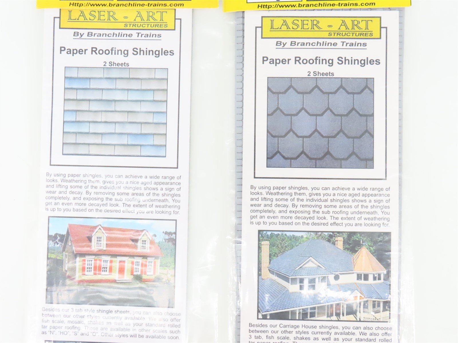 LOT of 6 HO 1/87 Scale Branchline Laser-Art Kits Paper Roofing Shingles