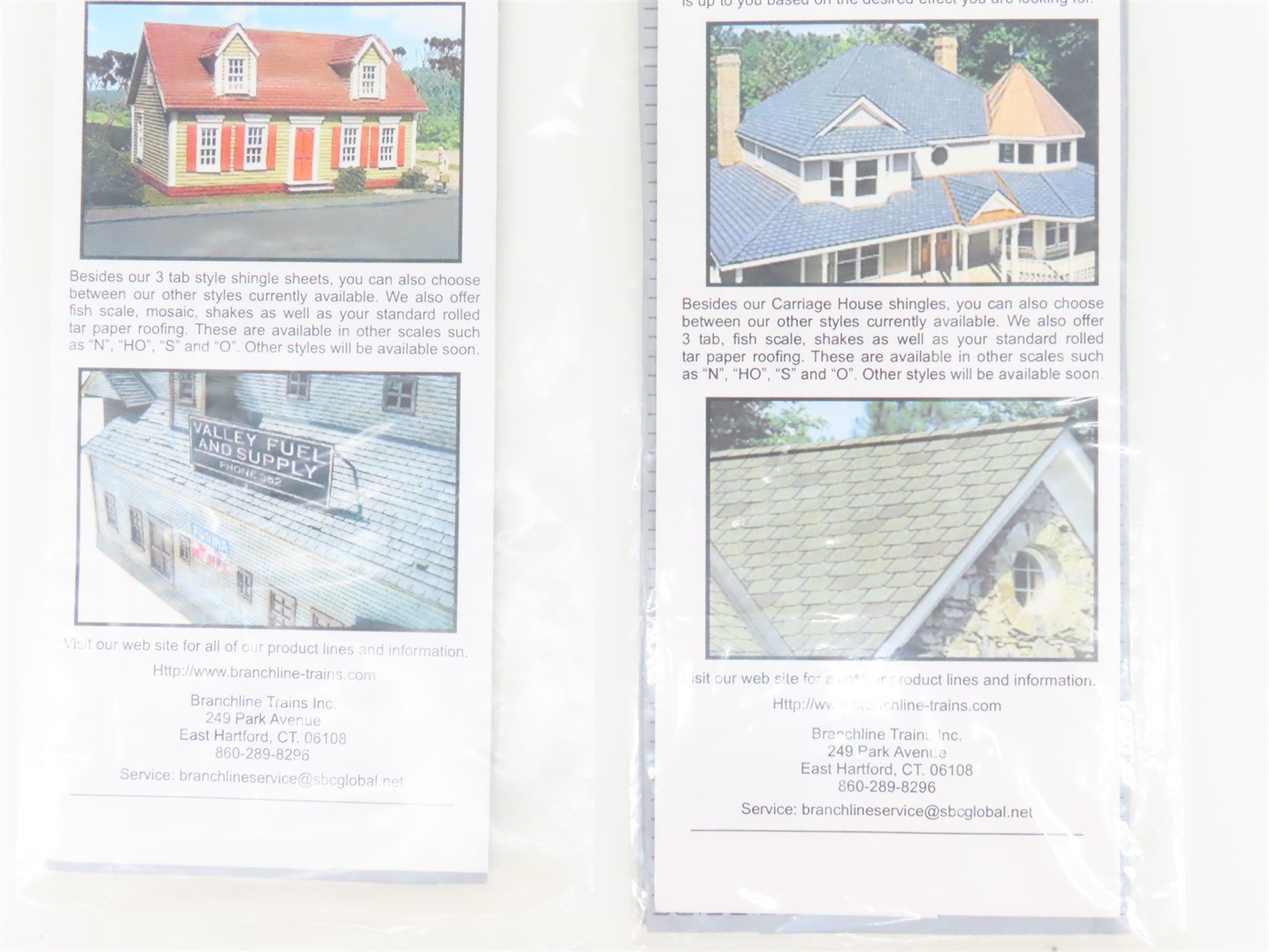 LOT of 6 HO 1/87 Scale Branchline Laser-Art Kits Paper Roofing Shingles