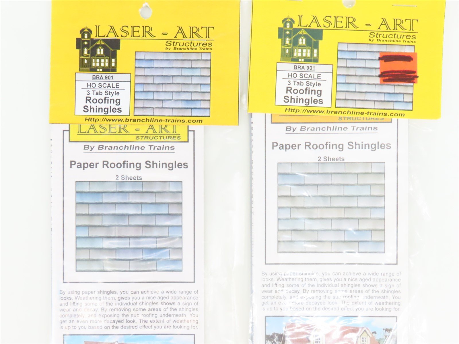LOT of 6 HO 1/87 Scale Branchline Laser-Art Kits Paper Roofing Shingles