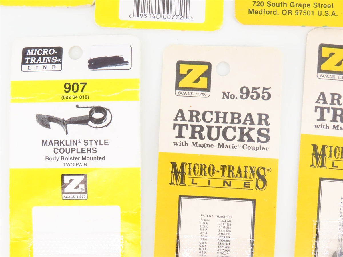 LOT of 9 Z 1/220 Scale Micro-Trains MTL Bettendorf &amp; Archbar Trucks &amp; Couplers