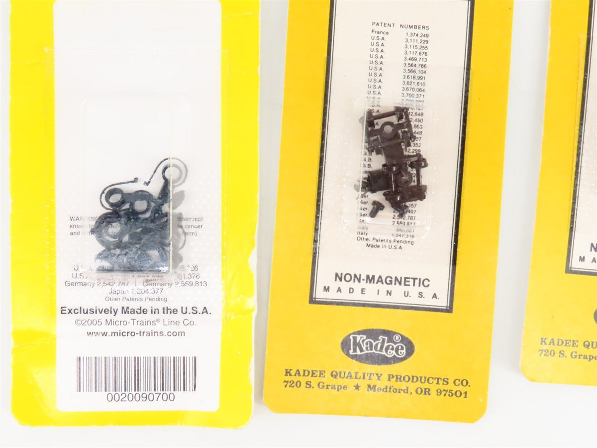 LOT of 9 Z 1/220 Scale Micro-Trains MTL Bettendorf &amp; Archbar Trucks &amp; Couplers