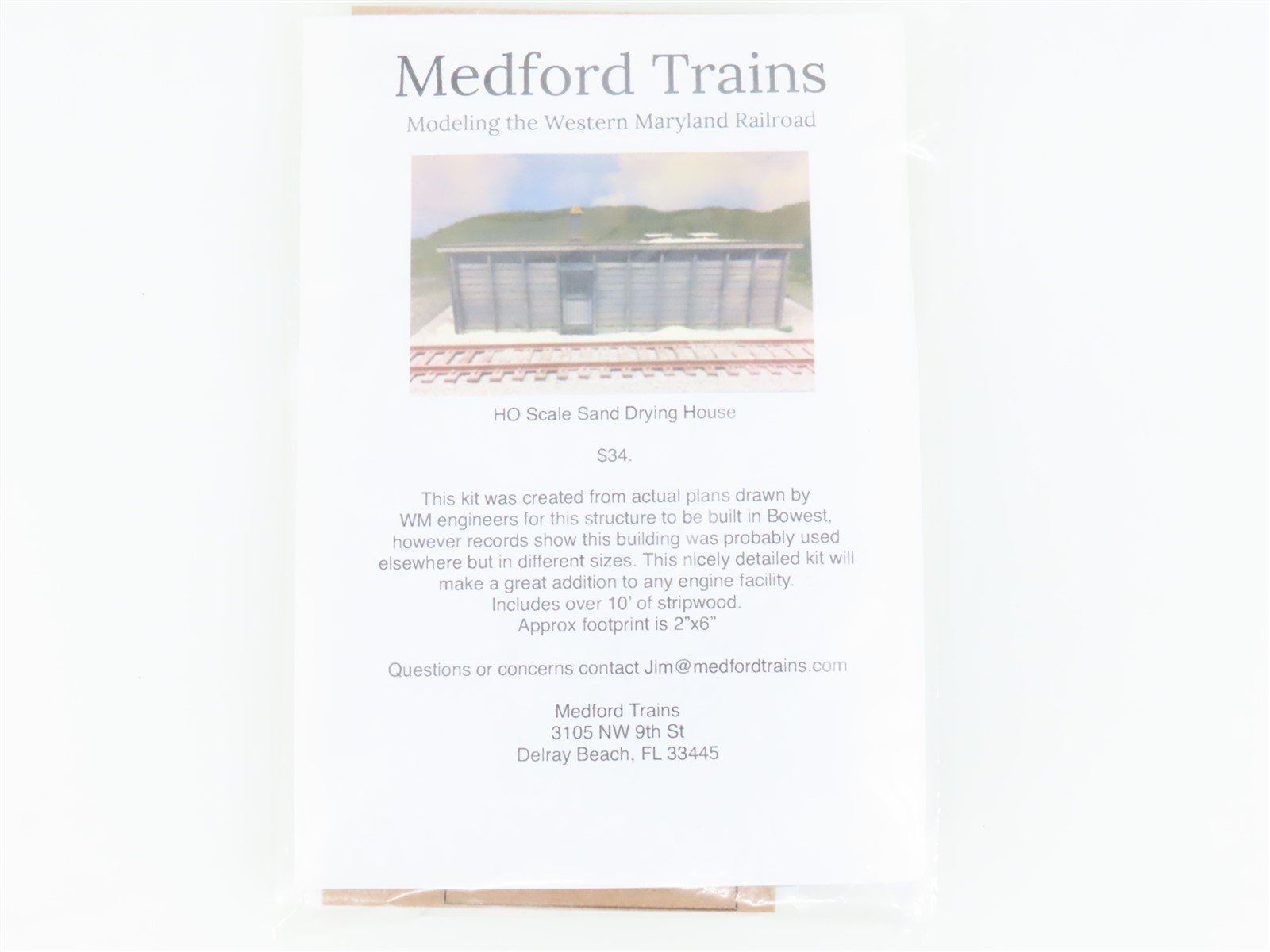 HO 1/87 Scale Medford Trains Laser Kit WM Western Maryland Sand Drying House