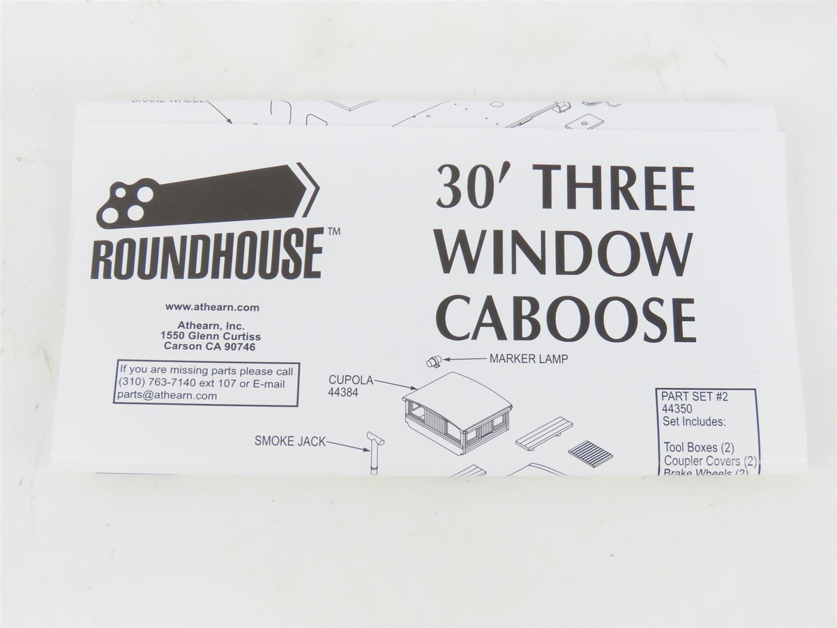 HO Scale Roundhouse 84362 D&amp;RGW Rio Grande 3 Window Wood Caboose #01167