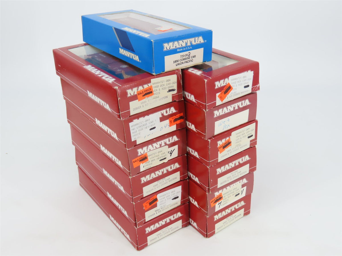 LOT of 13 HO Scale Mantua D&amp;RGW, W&amp;ARR, SP Box Cars
