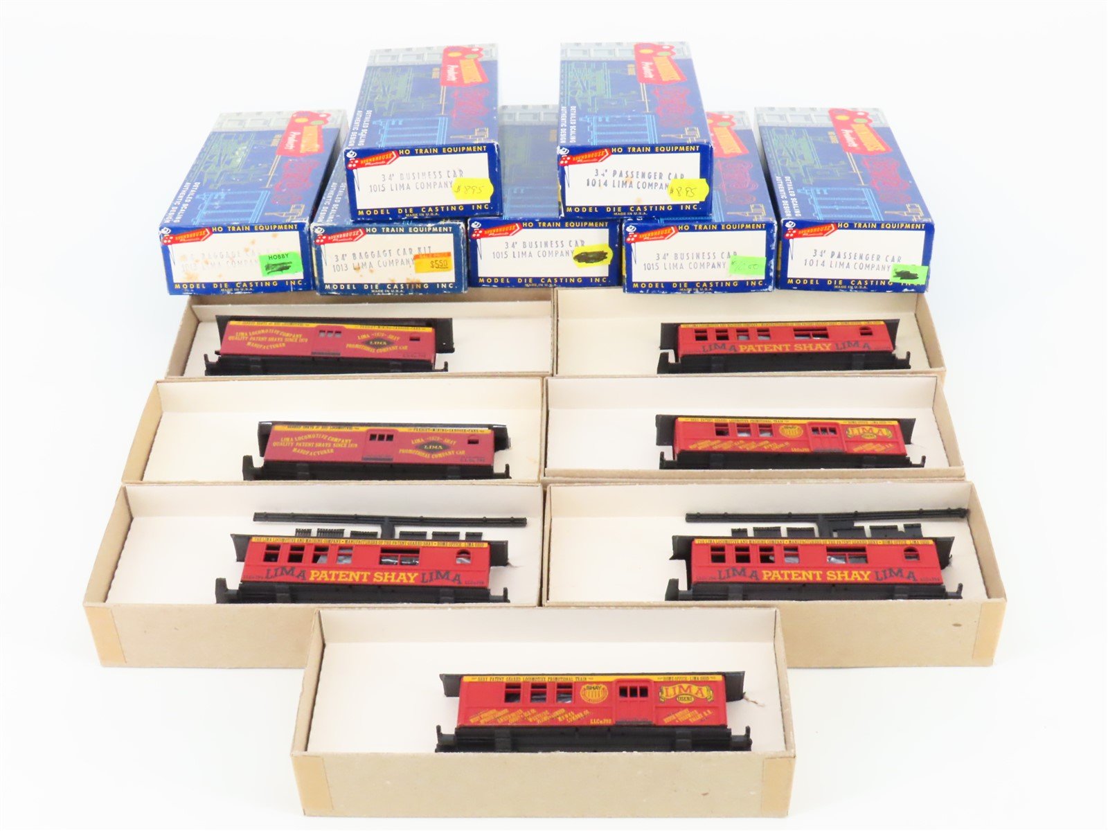 LOT of 7 HO Scale Roundhouse Kits LLCo Lima Shay Assorted Passenger Cars