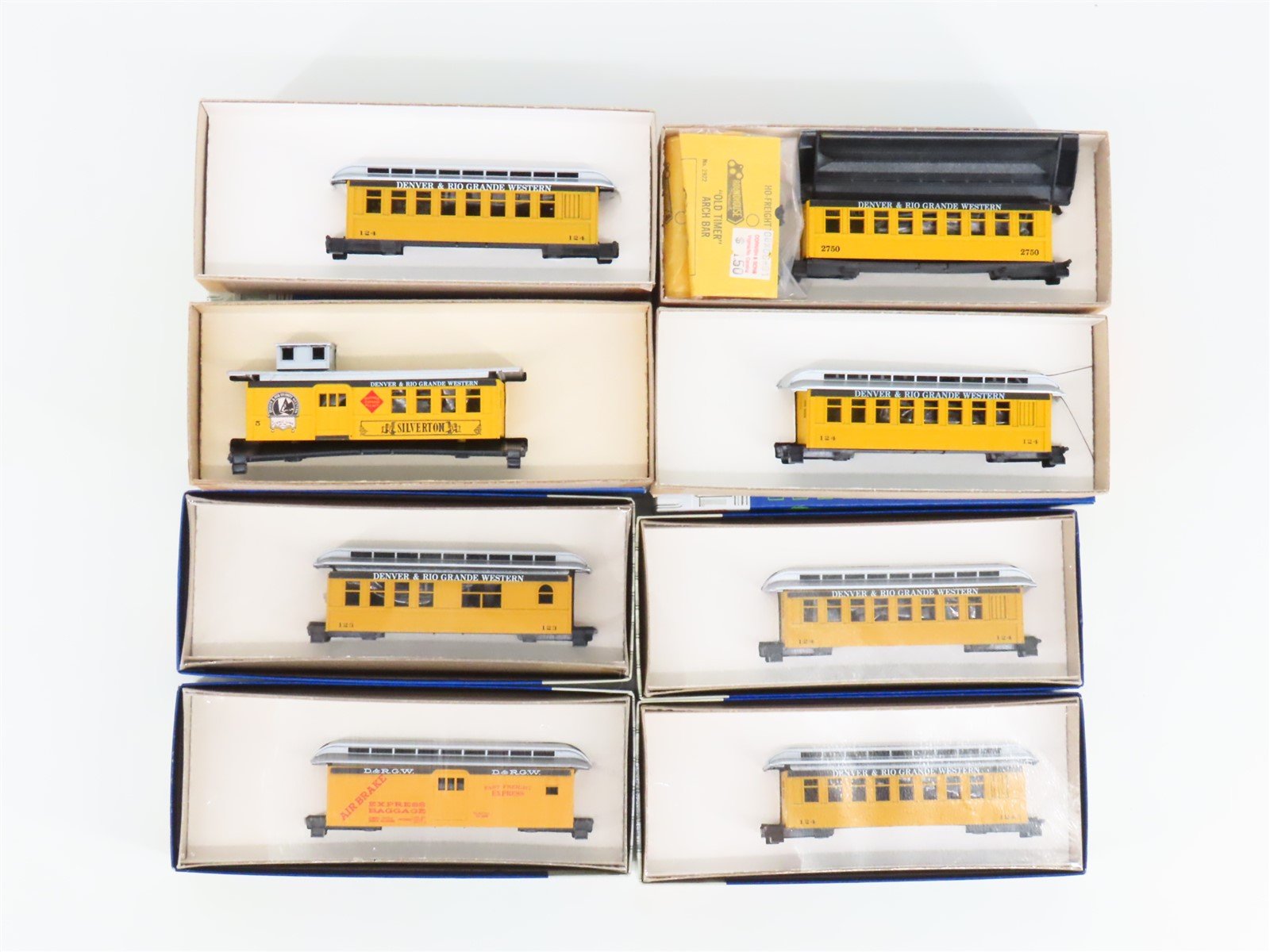 LOT of 8 HO Scale Roundhouse Kits D&RGW Rio Grande Assorted Caboose & Passengers