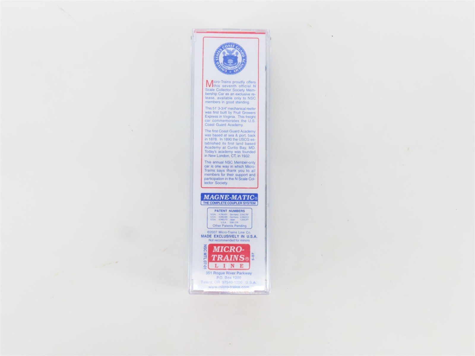 N Scale Micro-Trains MTL NSC 07-01 CGAX US Coast Guard 51' Reefer #1876
