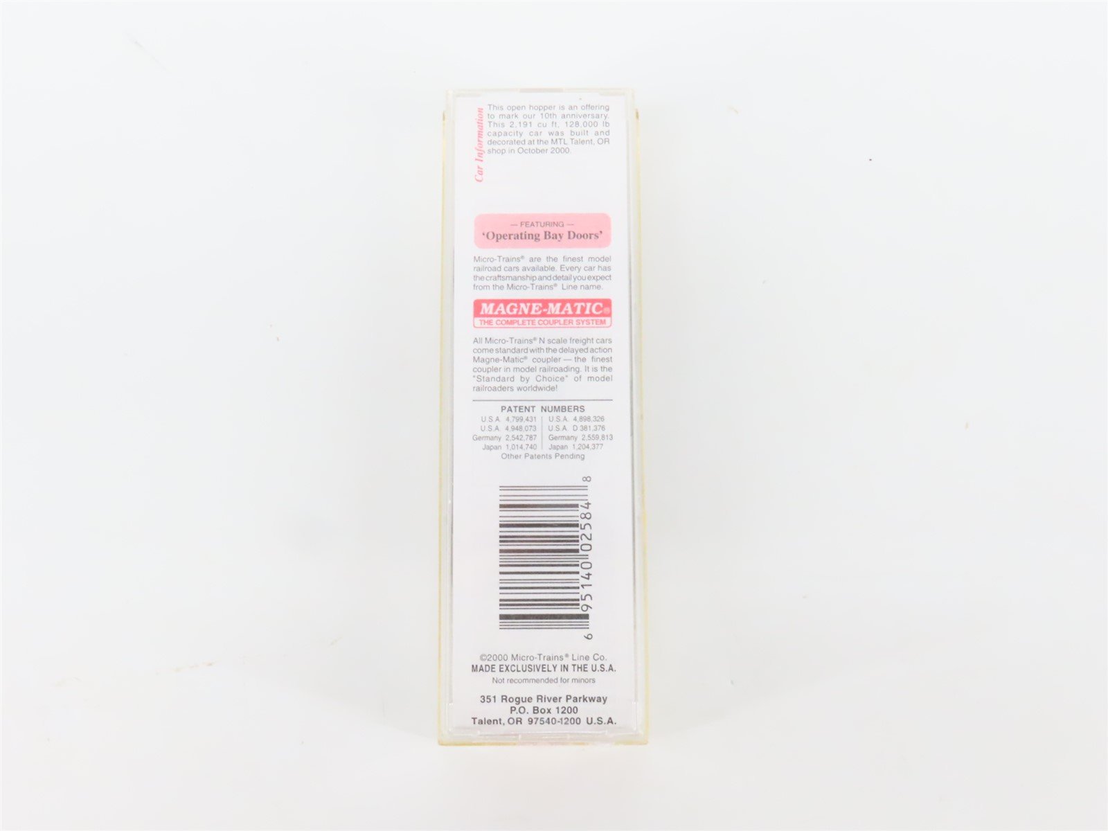 N Scale Micro-Trains MTL 90020 MTL 10th Anniversary 33' 2-Bay Hopper Car