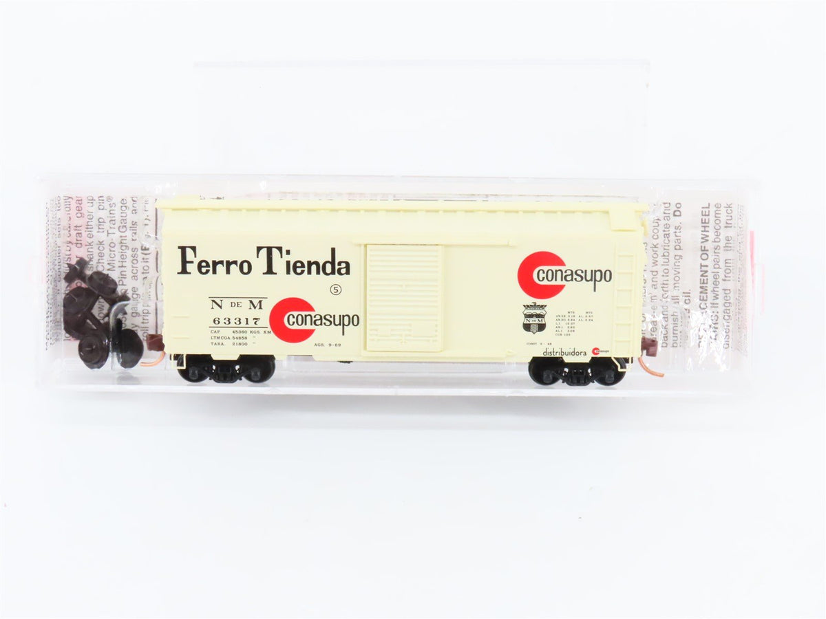 N Scale Micro-Trains MTL 02000730 NdeM Ferro Tienda Conasupo 40&#39; Boxcar #63317