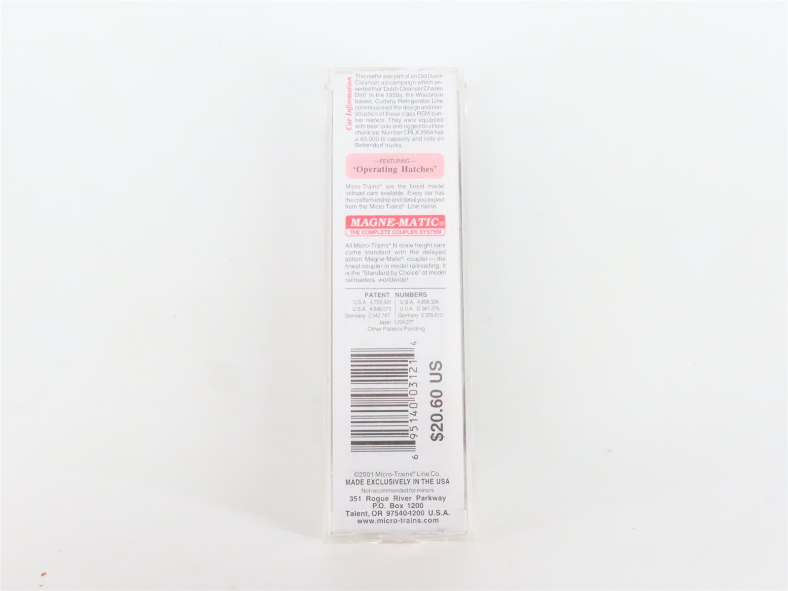 N Scale Micro-Trains MTL 49010 CRLX Old Dutch Cleanser 40' Wood Reefer #2954