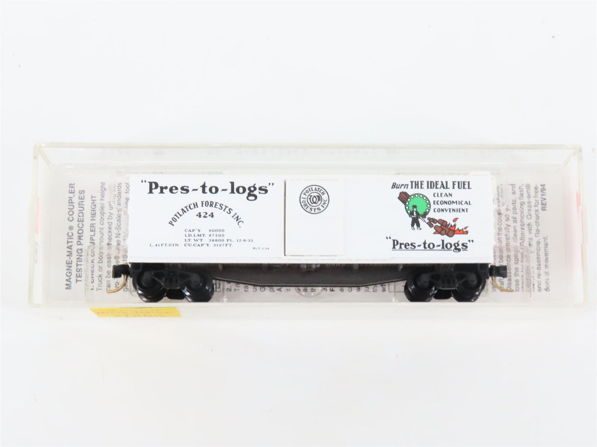 N Scale Micro-Trains MTL 42060 Potlatch Lumber Co 40&#39; Wood Boxcar #424