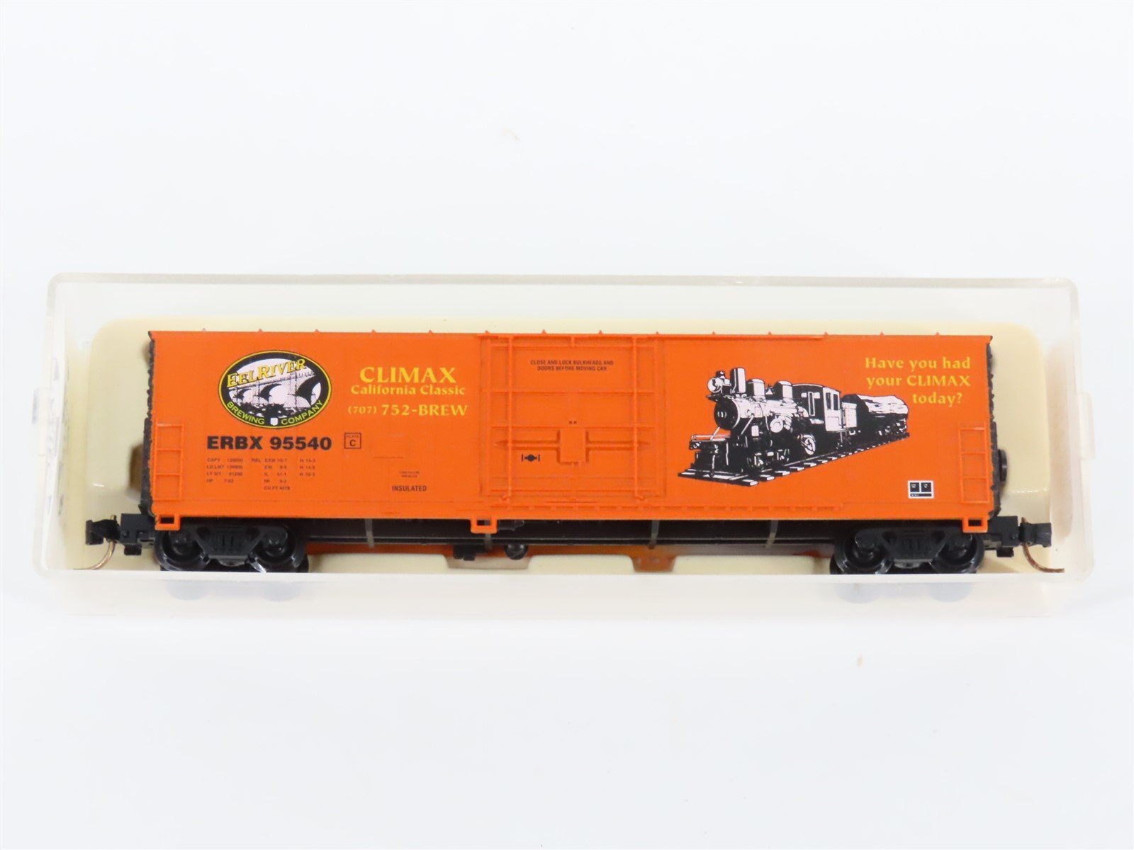 N Scale Aztec MB2047-5 ERBX Eel River Brewery Climax Insulated Box Car #95540