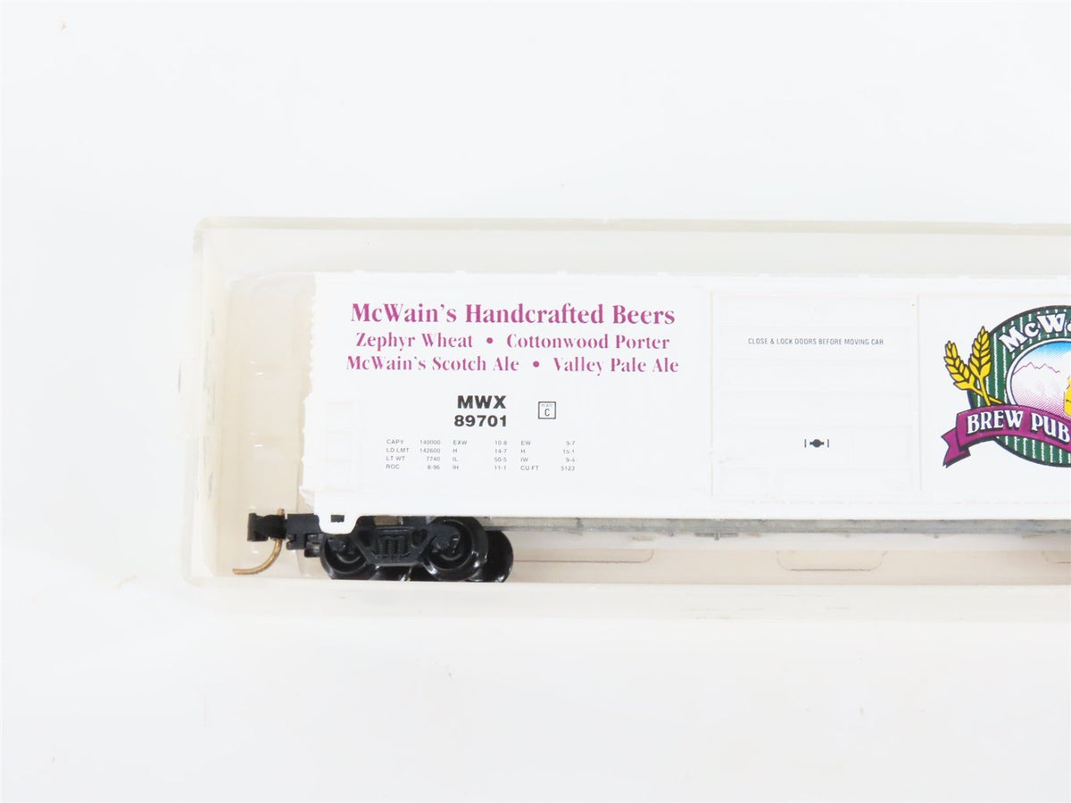 N Scale Aztec MB2047-6 MWX McWain&#39;s Handcrafted Beers Single Door Box Car #89701