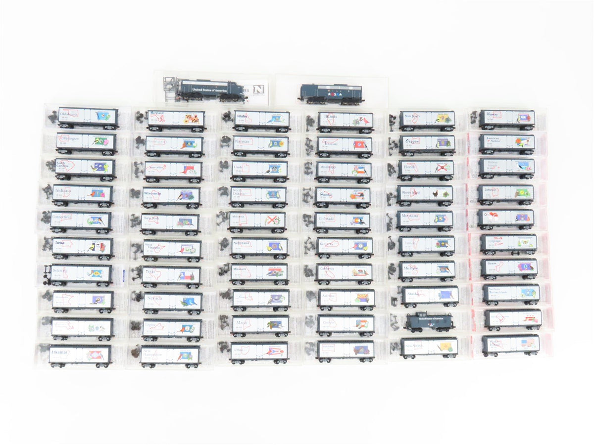 N Scale Micro-Trains MTL United States FT A/B Diesel Loco Set w/60 State Cars