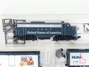 N Scale Micro-Trains MTL United States FT A/B Diesel Loco Set w/60 State Cars
