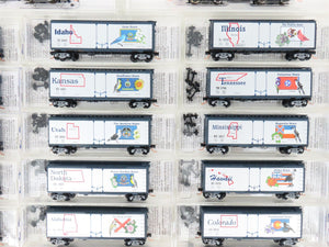 N Scale Micro-Trains MTL United States FT A/B Diesel Loco Set w/60 State Cars