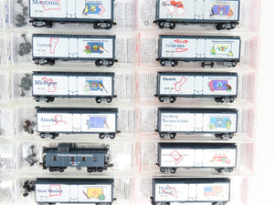 N Scale Micro-Trains MTL United States FT A/B Diesel Loco Set w/60 State Cars