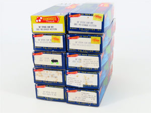 LOT of 10 HO Scale Roundhouse Kits D&RGW/ATSF/V&T 36' Stock Cars