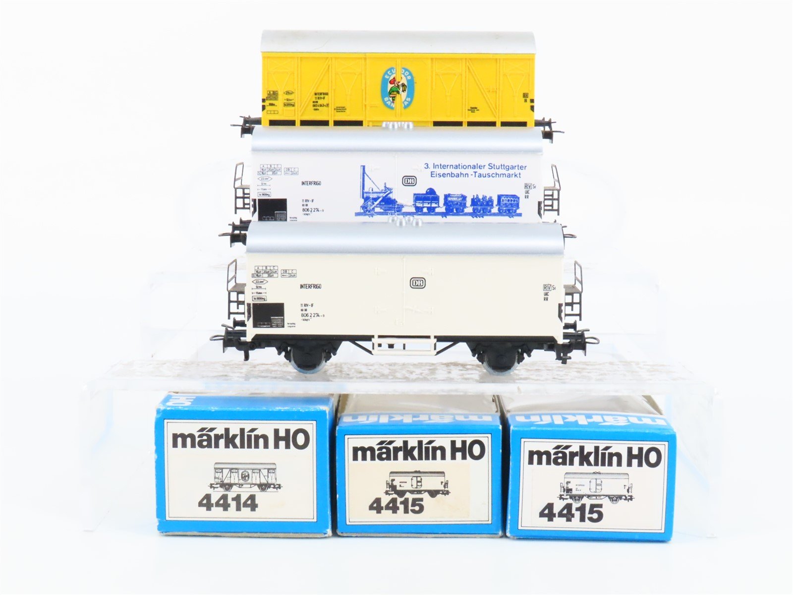 Lot of 3 HO Scale Marklin DB Deutsche Bahn Covered Boxcar Wagons