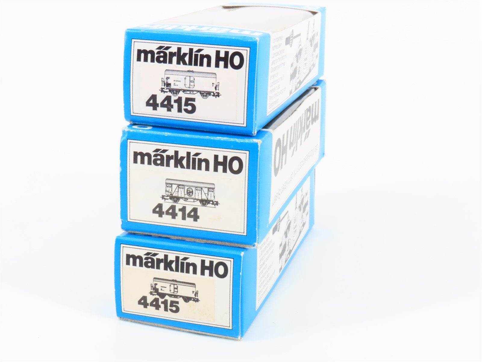 Lot of 3 HO Scale Marklin DB Deutsche Bahn Covered Boxcar Wagons