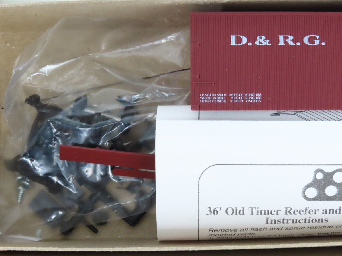 LOT of 5 HO Roundhouse Kits D&amp;RGW/SP/PFE Reefer &amp; Box Cars + Assorted Parts