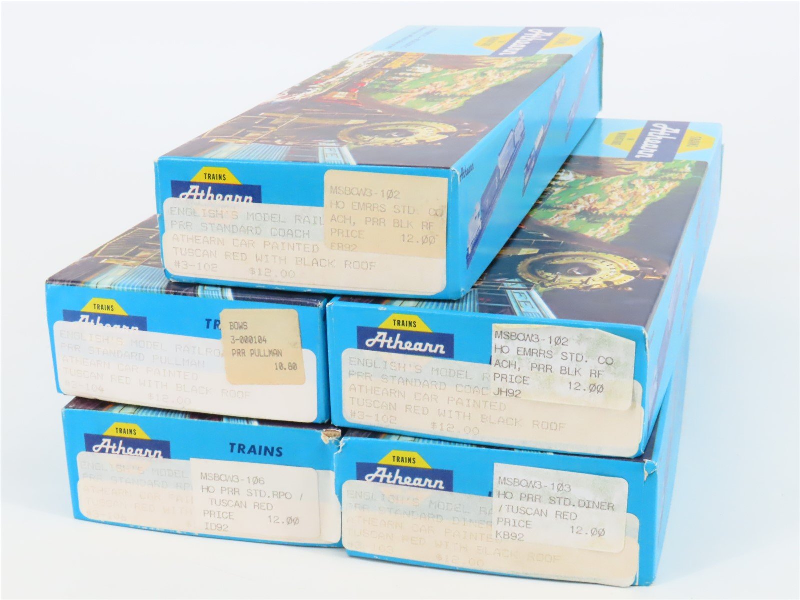 LOT of 5 HO Scale Athearn Kits PRR Pennsylvania Railroad Assorted Passenger Cars