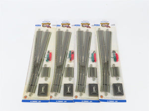 LOT of 4 HO Scale Bachmann E-Z Track 44559 Left Turnout Switches - Sealed
