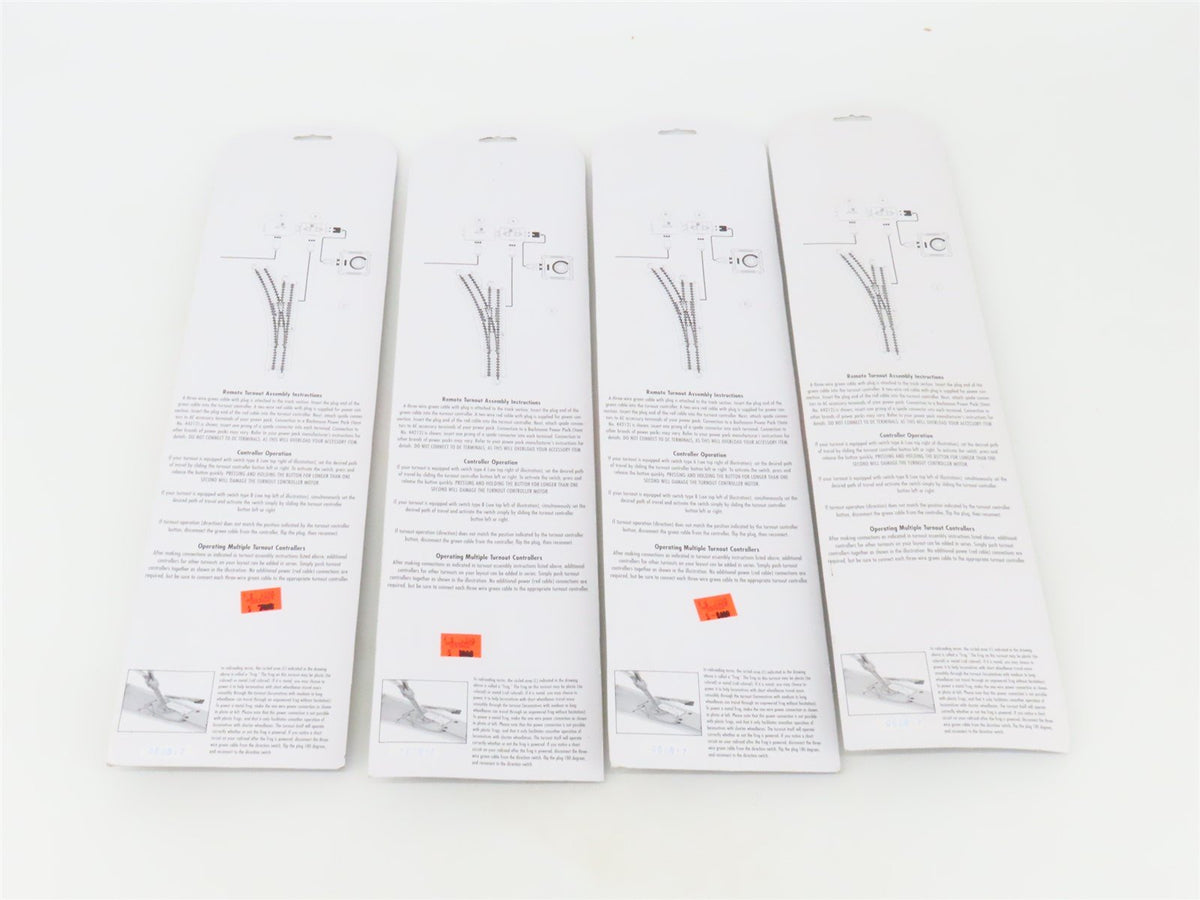 LOT of 4 HO Scale Bachmann E-Z Track 44559 Left Turnout Switches - Sealed