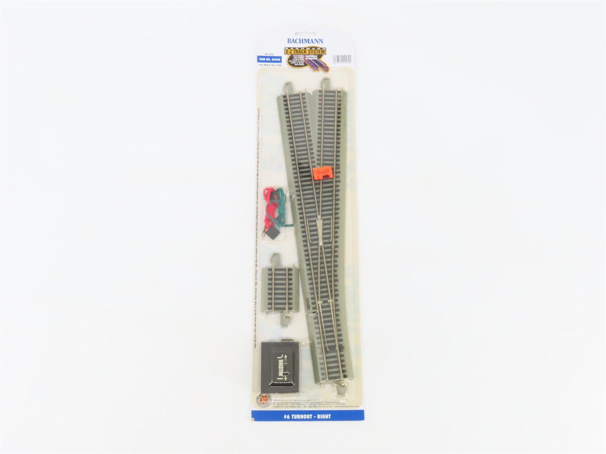 LOT of 6 HO Scale Bachmann E-Z Track 44560 Right Turnout Switches - Sealed