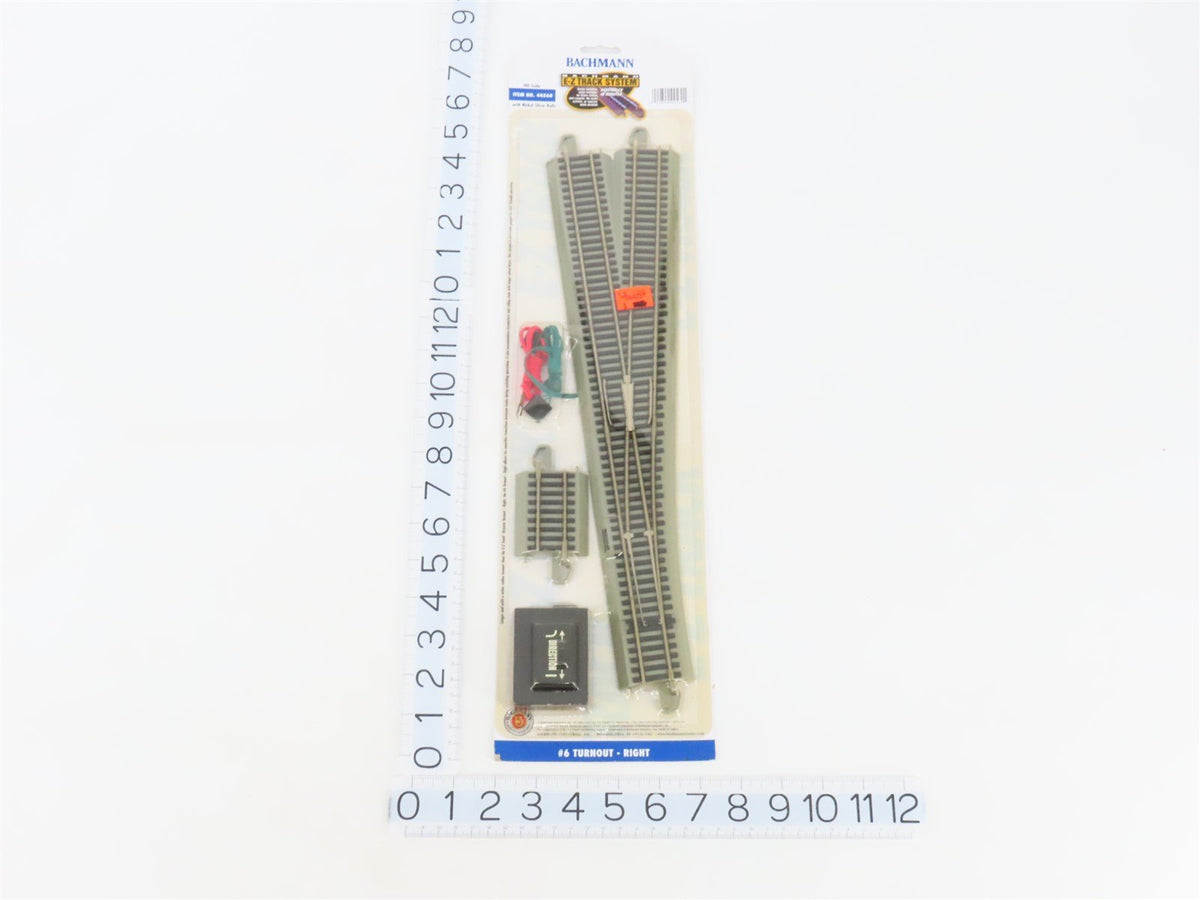 LOT of 6 HO Scale Bachmann E-Z Track 44560 Right Turnout Switches - Sealed