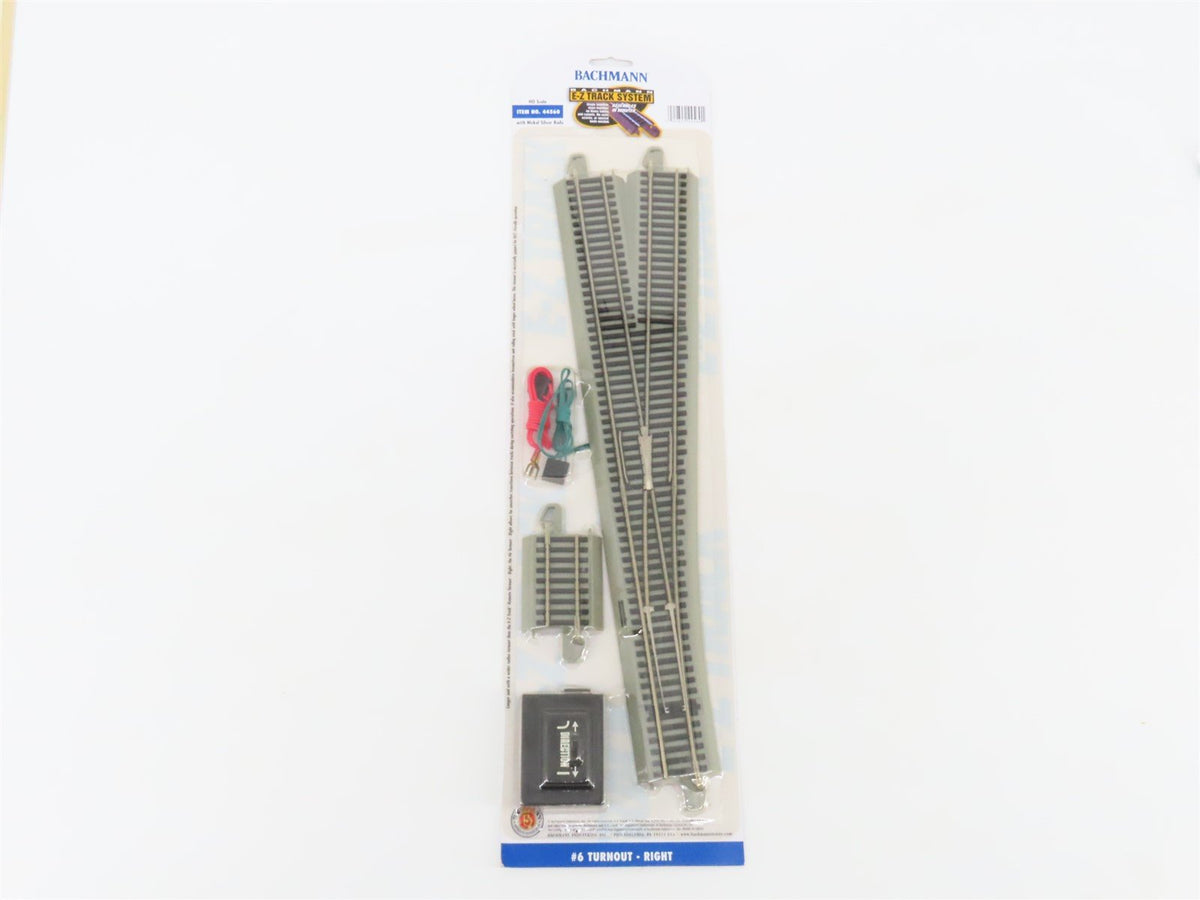 LOT of 6 HO Scale Bachmann E-Z Track 44560 Right Turnout Switches - Sealed