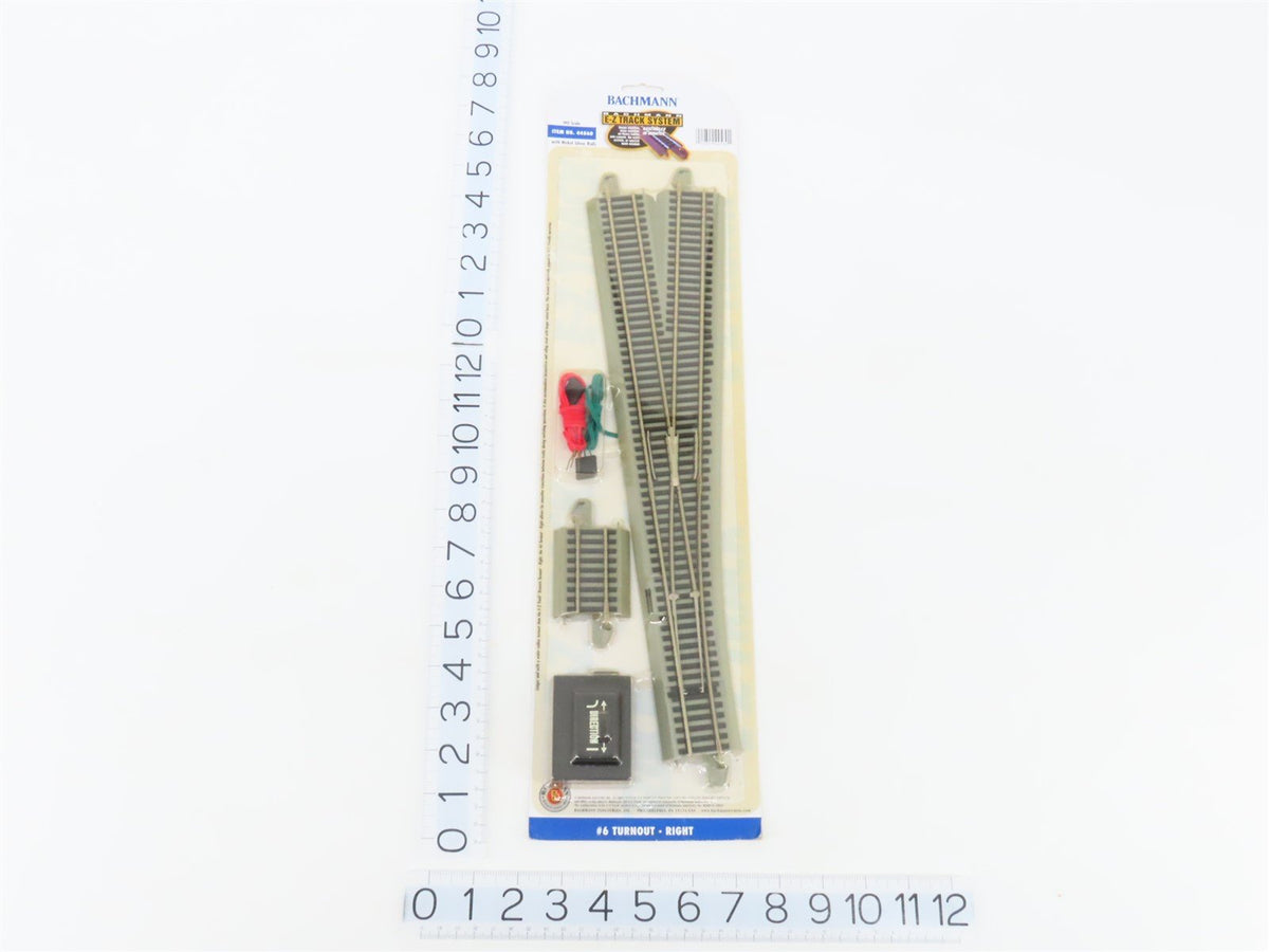 LOT of 6 HO Scale Bachmann E-Z Track 44560 Right Turnout Switches - Sealed