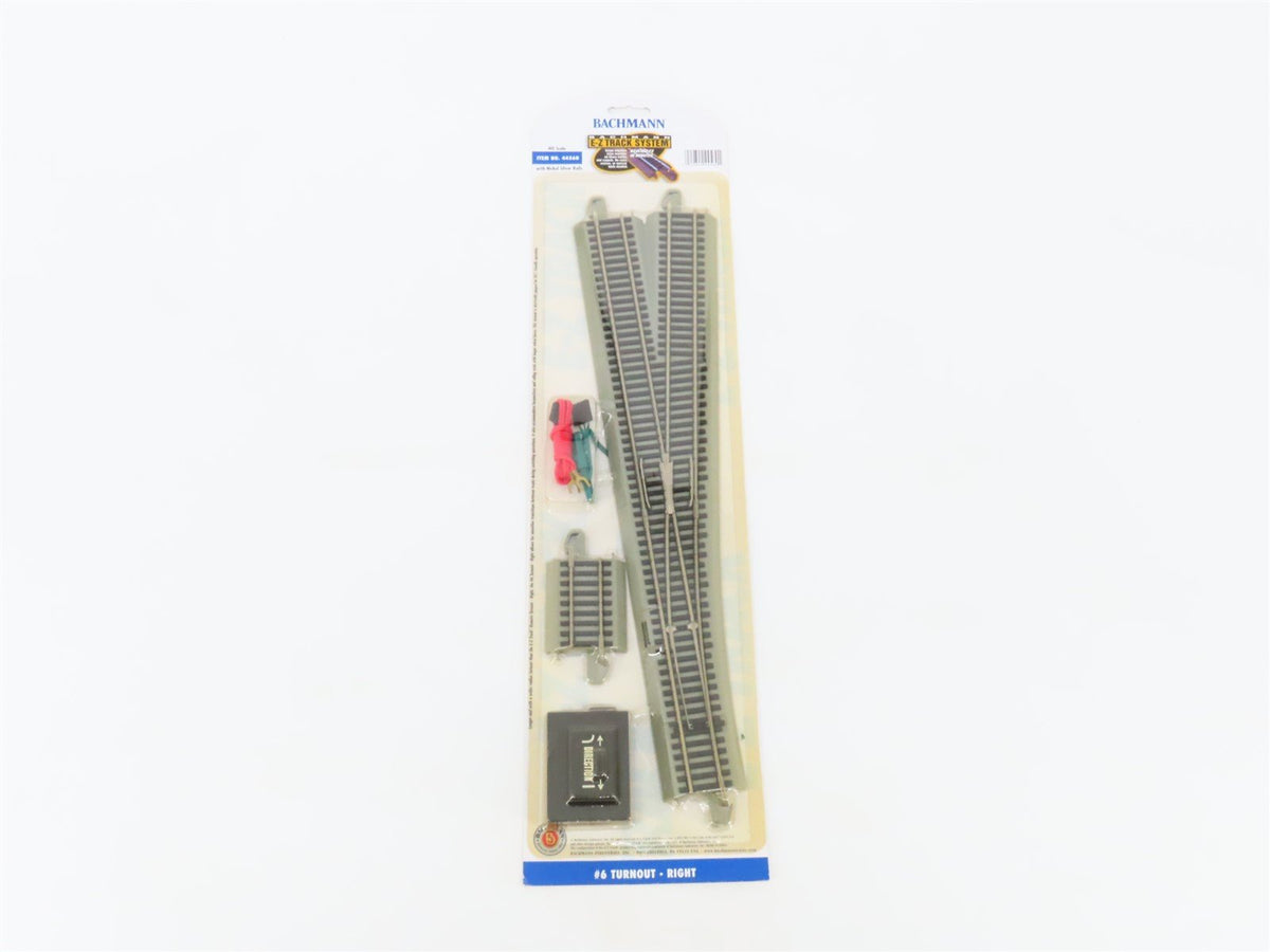 LOT of 6 HO Scale Bachmann E-Z Track 44560 Right Turnout Switches - Sealed