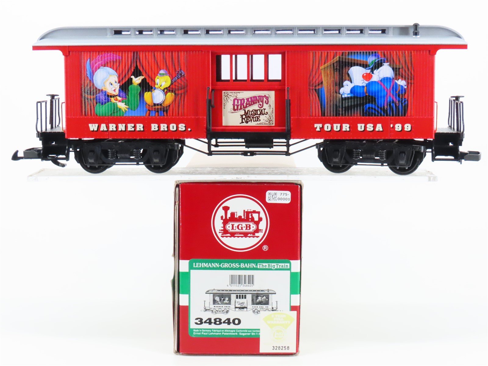 G Scale LGB 34840 Warner Bros. Tour USA '99 Granny's Musical Revue Passenger Car