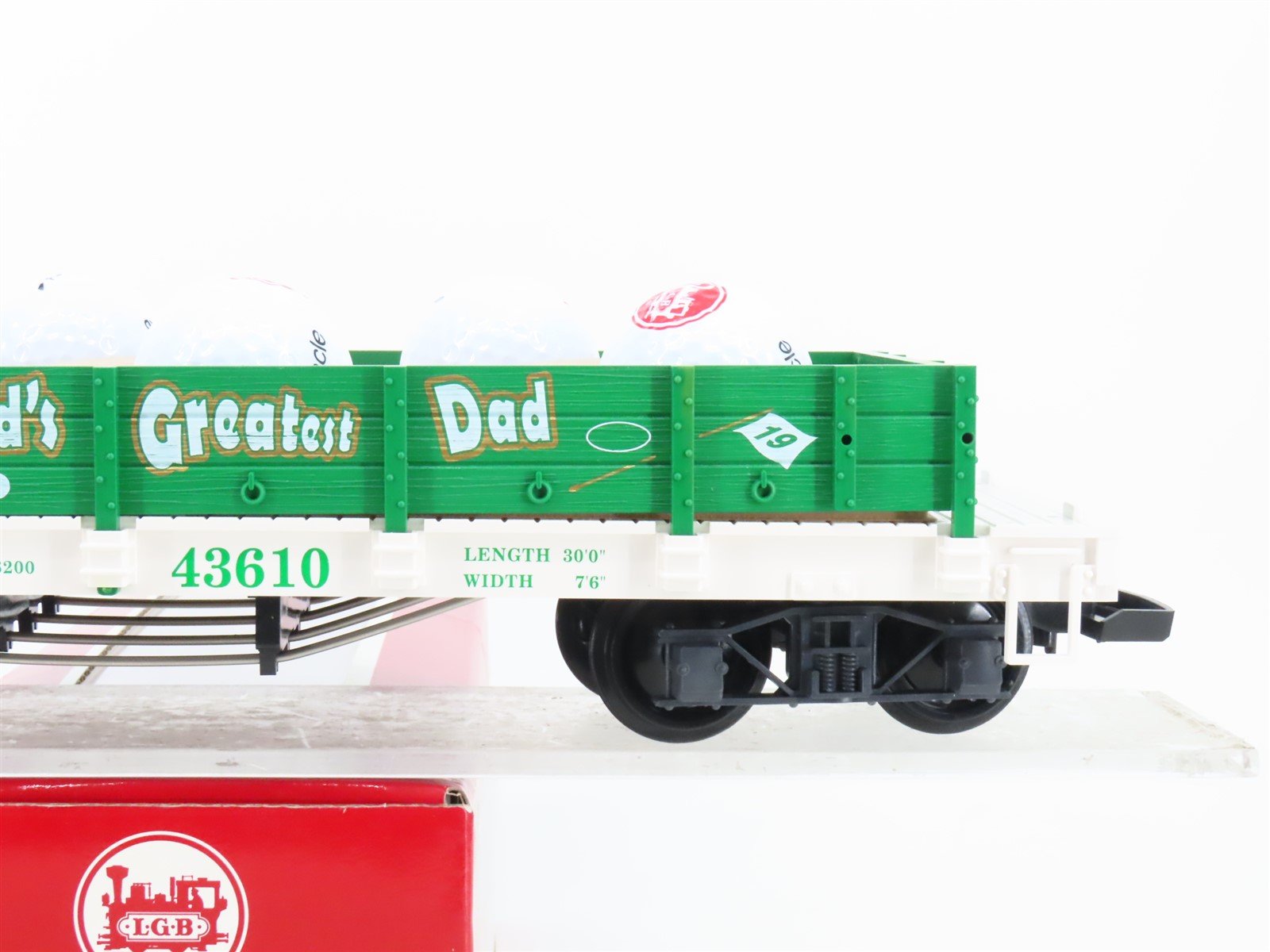 G Scale LGB 43610 World's Greatest Dad Golf Ball Gondola #43610