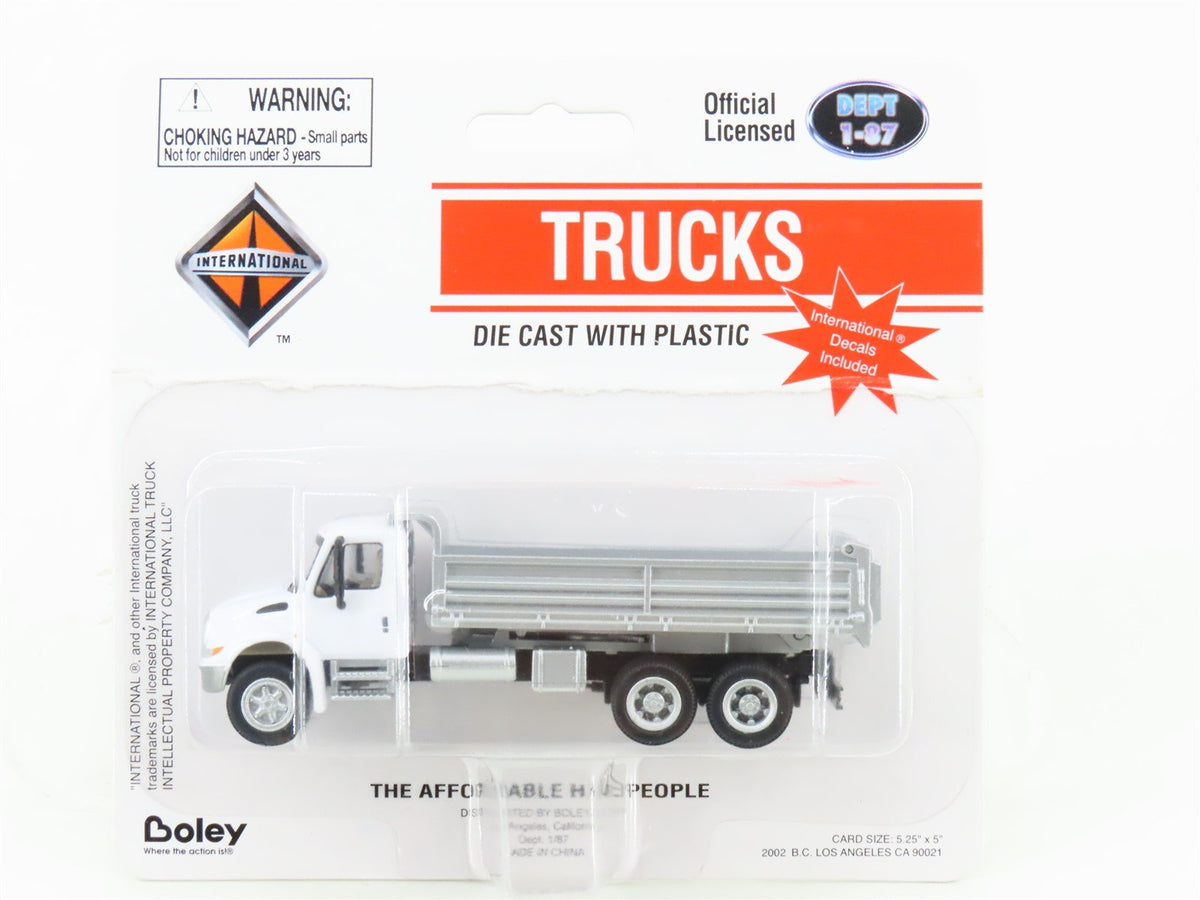 HO Scale Boley Dept 1-87 International Trucks 4105-76 Dump Truck White/Silver
