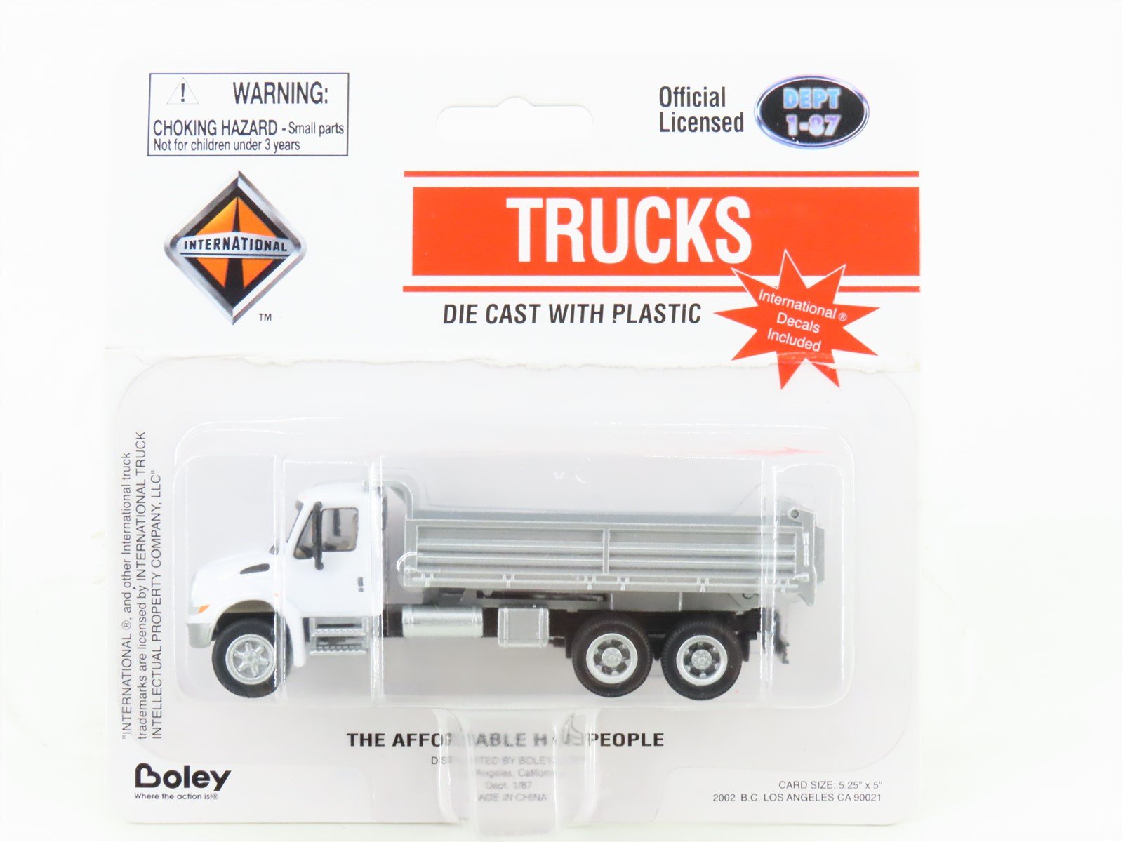 HO Scale Boley Dept 1-87 International Trucks 4105-76 Dump Truck White/Silver
