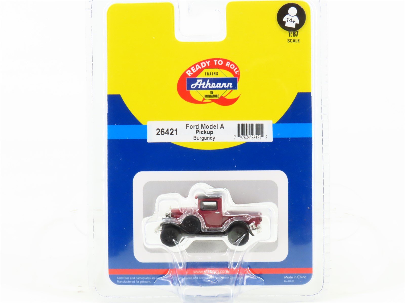 HO Scale Athearn 26421 Ford Model A Pickup Truck Burgundy