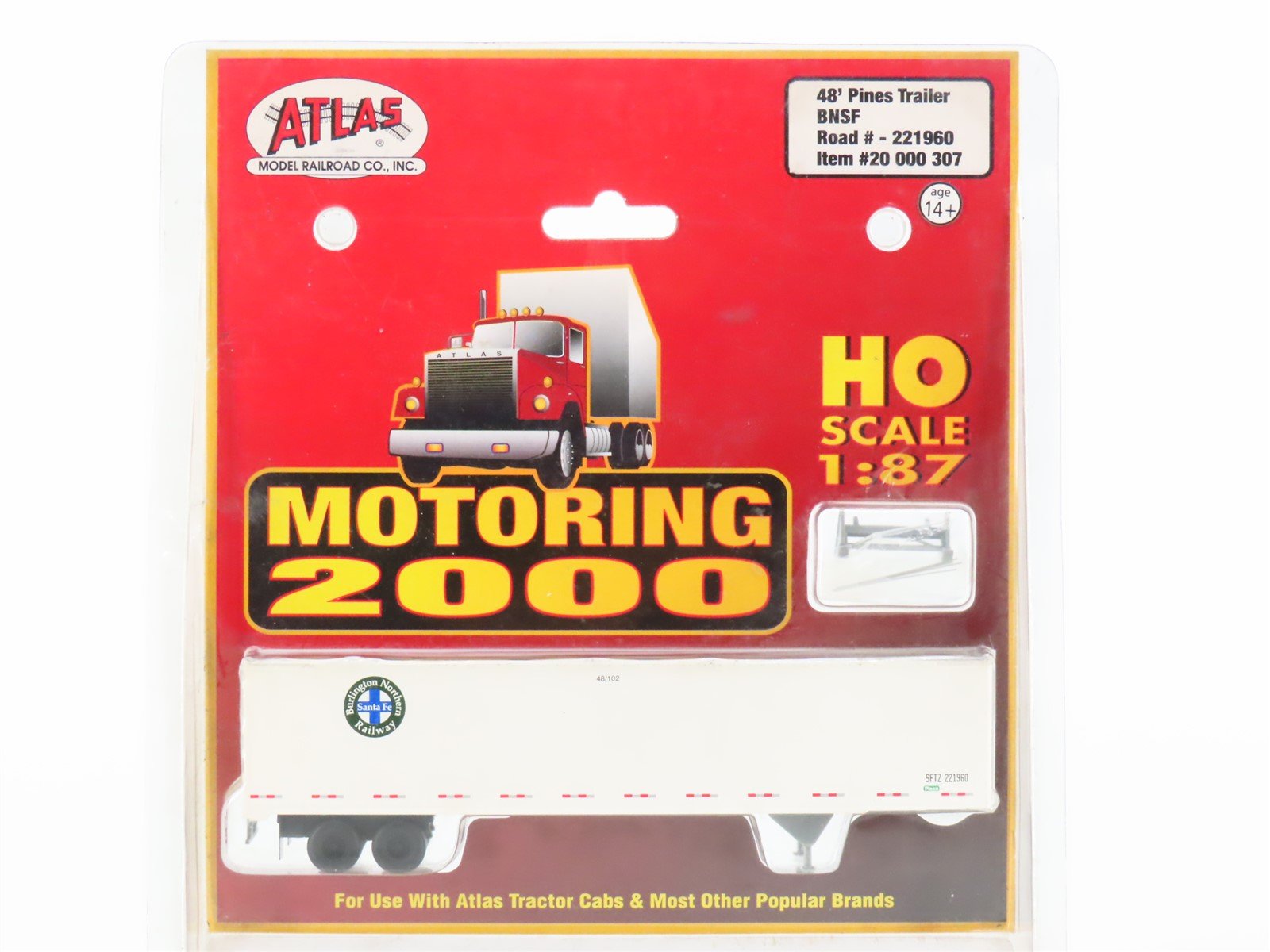 HO Scale Atlas 20000307 SFTZ BNSF Railway 48' Pines Trailer #221960