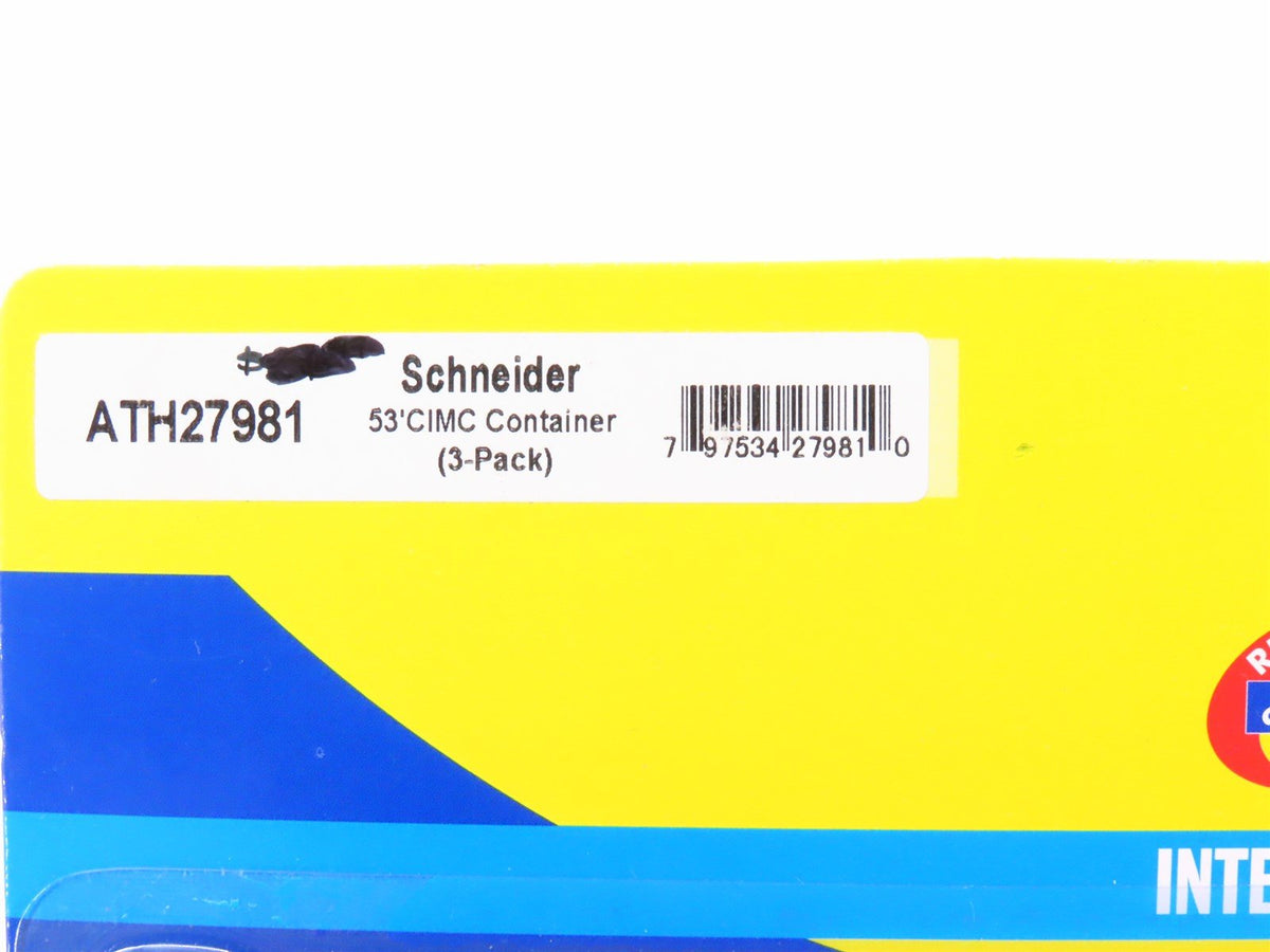 HO Scale Athearn ATH27981 Schneider 53&#39; CICM Hi-Cube Container 3-Pack