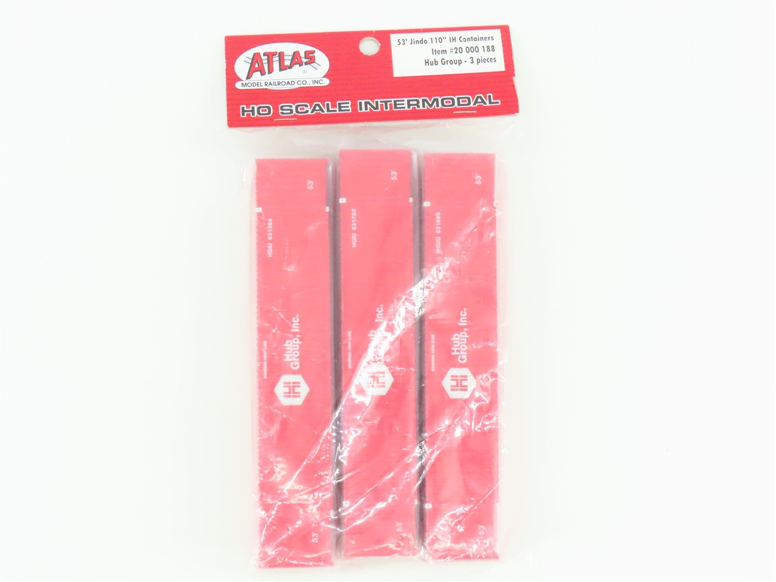 HO Scale Atlas 20000188 Hub Group 53' Jindo 110" IH Containers 3-Pack