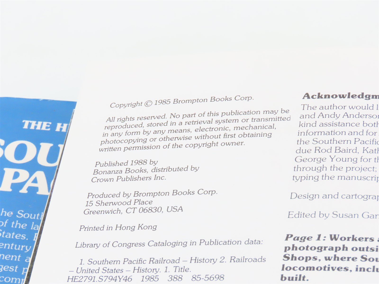 History of the Southern Pacific by Bill Yenne ©1985 HC Book