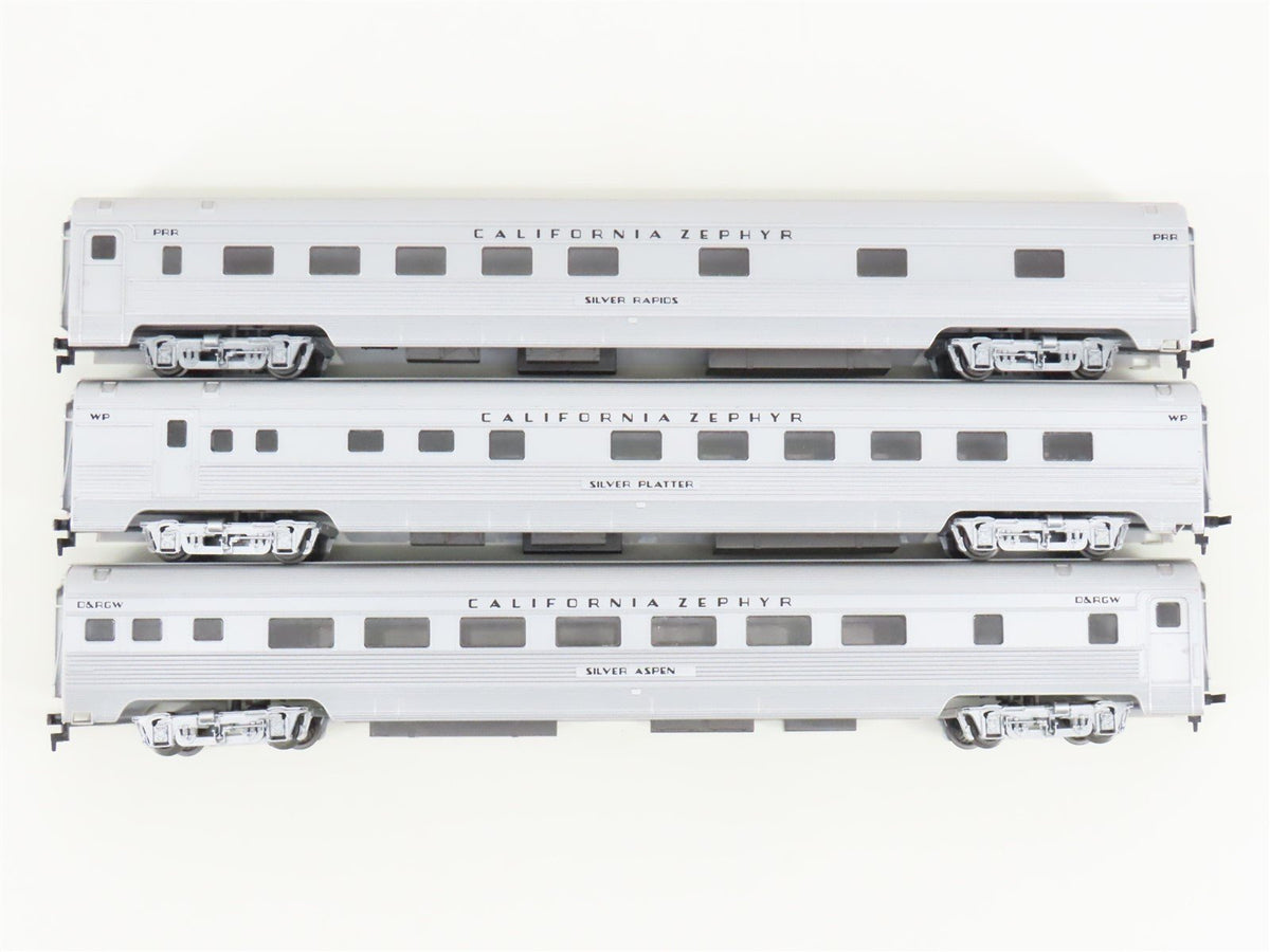 LOT of 3 HO Scale Rivarossi PRR, WP, D&amp;RGW California Zephyr Passenger Cars