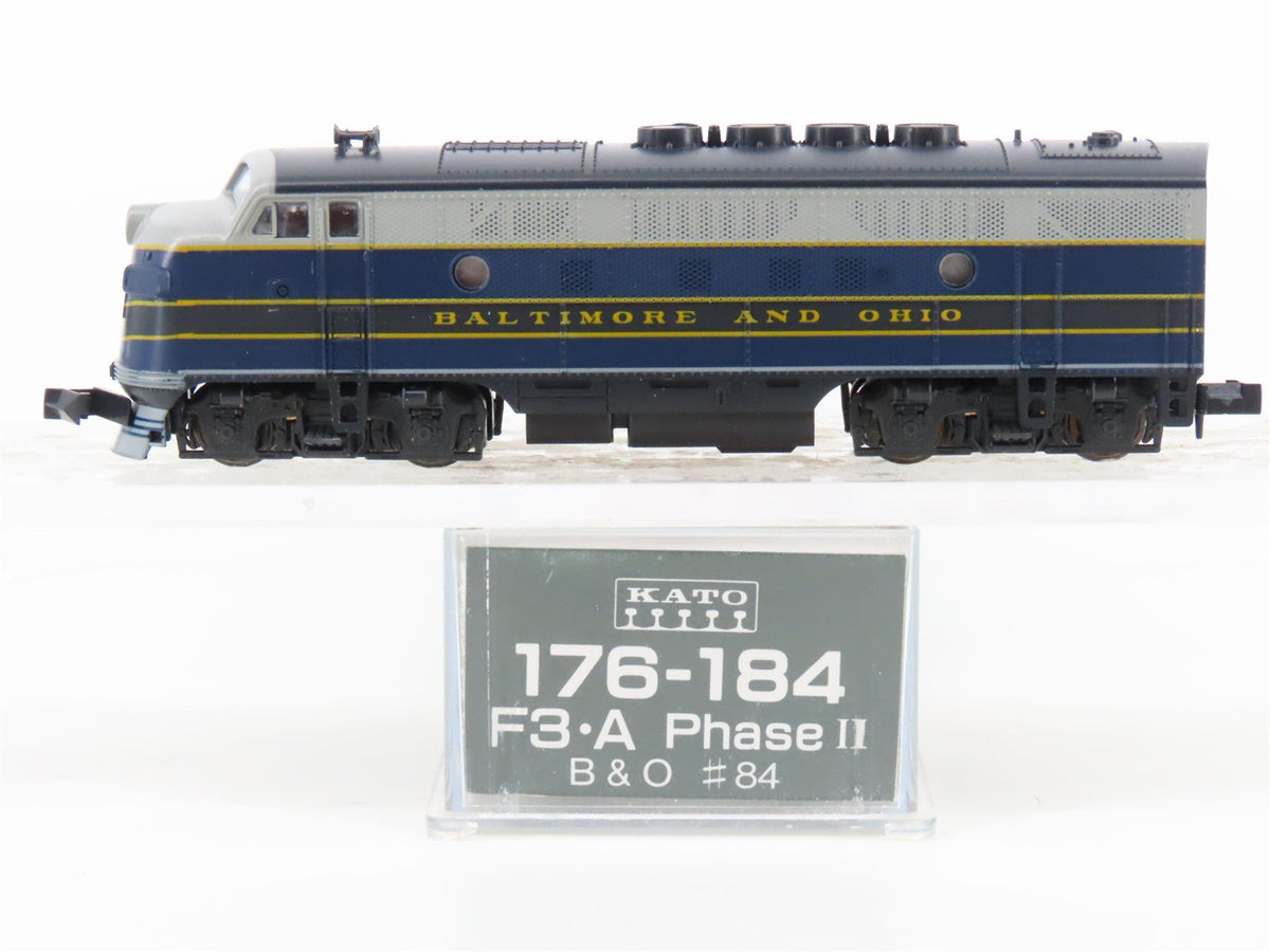 N Scale Kato 176-184 B&amp;O Baltimore &amp; Ohio F3A Diesel Locomotive #84
