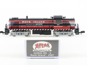 N Scale Atlas 42024 RI Rock Island RS-3 Diesel Locomotive #497