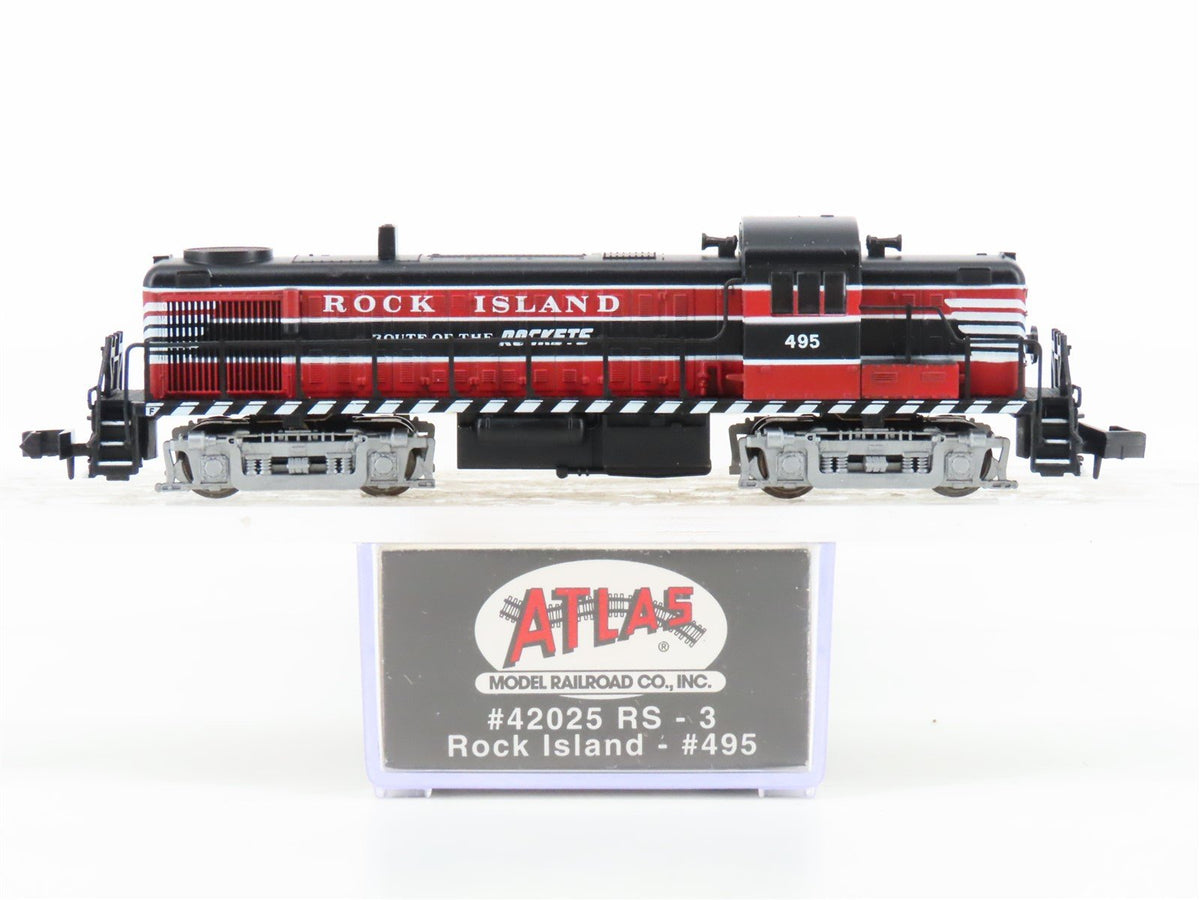 N Scale Atlas 42025 RI Rock Island RS-3 Diesel Locomotive #495