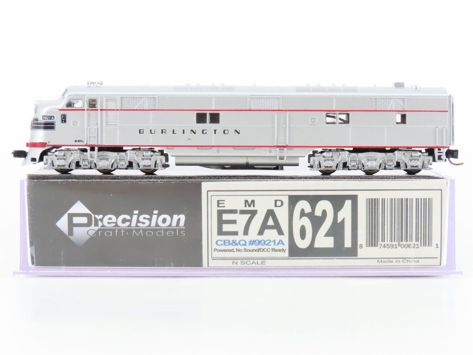 N Scale Precision Craft 621 CBQ Burlington E7A Diesel Locomotive #9921A