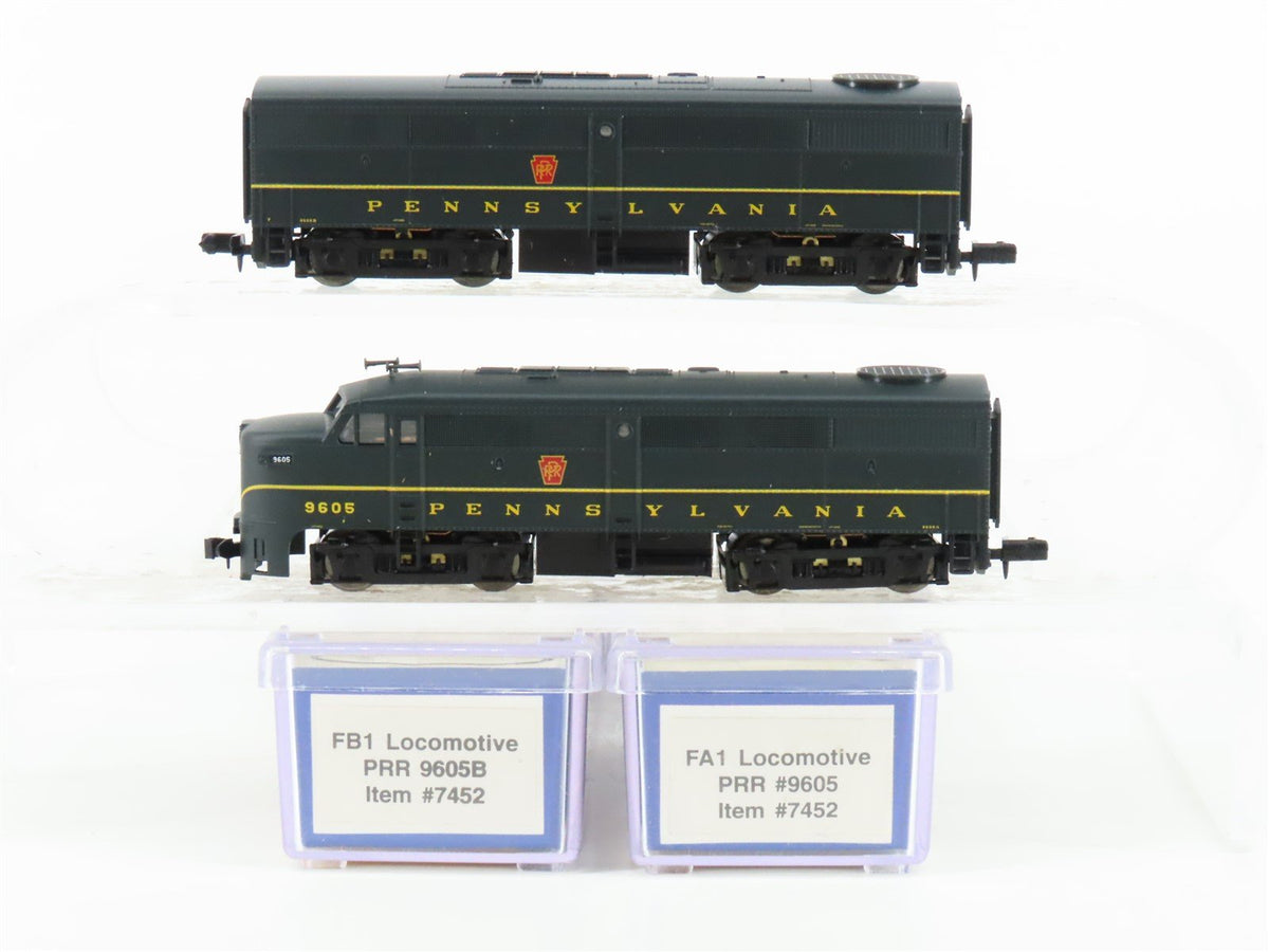 N Scale Life-Like 7452 PRR Pennsylvania FA1/FB1 Diesel Locomotive Set